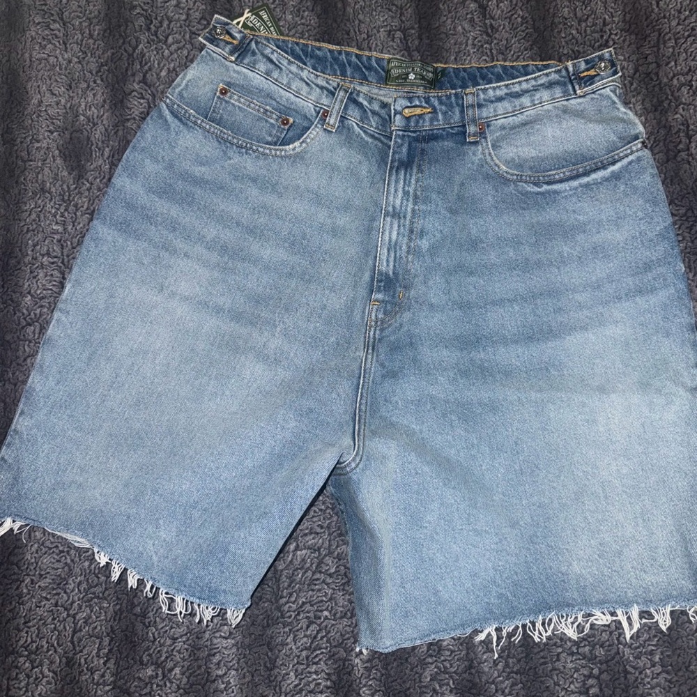 Blue Denim Cutoff Shorts